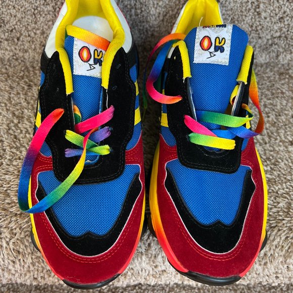 Kosseco Women's Lace Up Orthopedic Arch Wide Colorful Fashion Sneakers - Picture 1 of 14